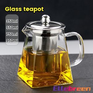 Heat Resistant Glass Teapot 950ml with Stainless Steel Filter Teapot Set