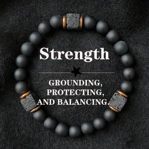 Creative square Volcanic stone Round mens bracelets autum black braclets brother Christmas scene accessories pulseras hombre
