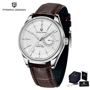 Pagani Design | PAGANI DESIGN PD-1689 Men Quartz Watch Fluted Bezel Deep Blue Sunburst Dial Power Reserve Subdial Blue Croc Texture Leather Stra
