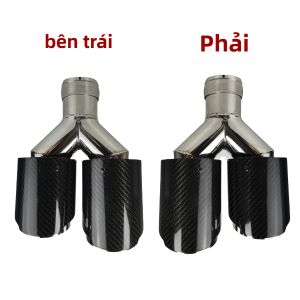 Ống Pô Xe Hơi Đa Năng 1 Cái Chất Liệu Sợi Carbon Bóng Kiểu Chữ Y Đầu Ra Kép Đánh Bóng Trang Trí Đầu Ống Xả Phía Sau