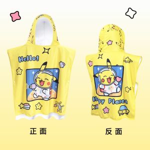 Khăn Tắm Áo Tắm Giữ Ấm Chống Gió Tắm Bơi Bơi Nhanh Khô Thấm Nước Trẻ Em Nam Nữ Áo Choàng Tắm Bãi Biển Hoạt Hình