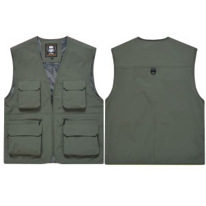 Multi-Pocket Vest Custom Printed Logo Mens Outdoor Fishing Photography Work Clothes Parka Tool Vest Labor Protection Vest