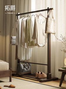 Bedside Clothes Hanger Non-Traditional Wood Simple Stand Modern Bedroom Storage Organizer Bamboo Material Floor-Mounted