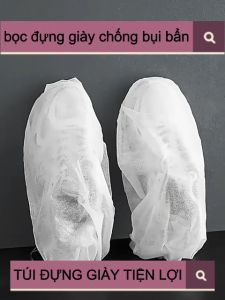 Túi đựng giày dép quần áo kích thước 32 x 38cm vải không dệt miệng dây rút tiện lợi đa năng tránh ẩm mốc và côn trùng giá rẻ màu trắng M25