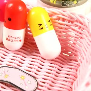 🔥chageey👍 Kawaii Emoji Pen Novelty Creative Retractable Fold Cute Capsule Pill Shape Ballpoint Pen