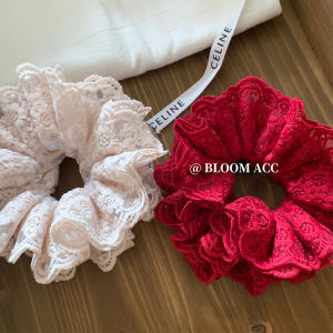 ยางรัดผมลูกไม้ปักสไตล์ฝรั่งเศสขนาดใหญ่ ยางรัดผมสำหรับทำผมเปีย ยางรัดผมแบบมีดอกไม้ ยางรัดผมสไตล์อินส์