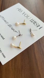 Hikaw 24k saudi gold earrings pawnable legit Water Drop Natural South Sea Pearl Earrings hypoallergenic set for women and kids
