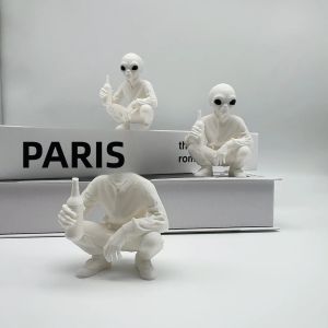3D In Hình Ngoài Hành Tinh Giải Trí Ngồi Xổm Tượng Nhựa Trang Trí Trong Nhà/Ngoài Trời Để Bàn Văn Phòng Ban Công Trang Trí Nhà