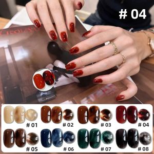 10ML Leopard Nails Jelly Gel Sơn Móng Tay Trong Suốt Màu Nâu Đỏ Đen Màu Sắc Bán Chạy Nhất Bộ Sưu Tập Mùa Thu Đông 1 Chiếc