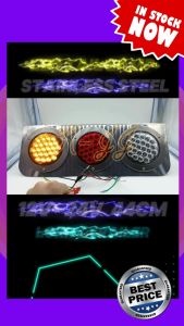 12V/24V LED Bulat Krom Keluli Tahan Karat Lampu Belakang/Brek/Isyarat/Undur Lori Treler Trak 3 Ton