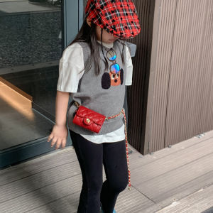 Kids Bag 2024 New Arrival Weastern Style and Chanels Style Quilted Chain Messenger Bag Popular Girl Waist Bag Coin Purse Fashion