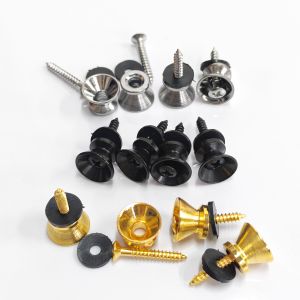 FLEOR | FLEOR 12pcs Guitar Strap Buttons End Pins Strap Locks Silver /Gold/Black for Ukulele Acoustic Electric Guitar Parts