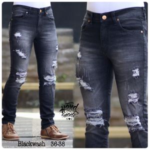 CELANA JEANS PRIA RIPPED SOBEK TIDAK TEMBUS BIGSIZE 28-38 MURAH