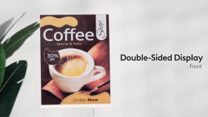 A6 A5 A4 Acrylic Sign Holder Clear Display Table Signs Stand Double Sided T Shape Flyer Holder Plastic for Picture Paper Frame Holder Home Office Menu Retail Show Fair