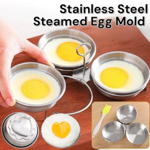 Stainless Steel Steamed Egg Mold Egg Poacher Poaching Pan Fried Egg Mold Non-Stick Frying Egg Maker Molds Fried Egg Shaper