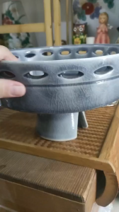 Bình cắm hoa thủy tinh mờ và Ikebana celadon tím hàng gốm Nhật🎌🎌🎌