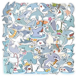 50PCS/pack Shark Meme Stickers Cute Animal Sticker for Scrapbook Luggage Laptop Guitar Car Bike Skateboard Cartoon Decals