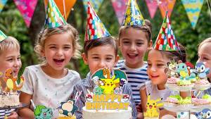 25 Pcs Pokemon Cake Toppers-Pokemon Cupcake Toppers&Large Pokemon Birthday Cake Topper for Pokemon Birthday Party Decorations