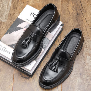 NUDANLAI | Brogued Loafers with Tassels Mens Shoes for Business and Leisure