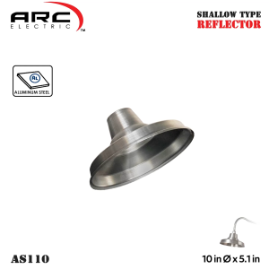 ARC Aluminum Reflector Industrial barn lighting for use with gooseneck arm (sold individually)