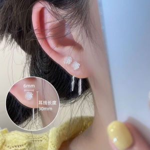 925 Silver Needle Fashion White Rose Flower Earrings Versatile Luxury Simple Design New 2024 Trendy Jewelry for Women