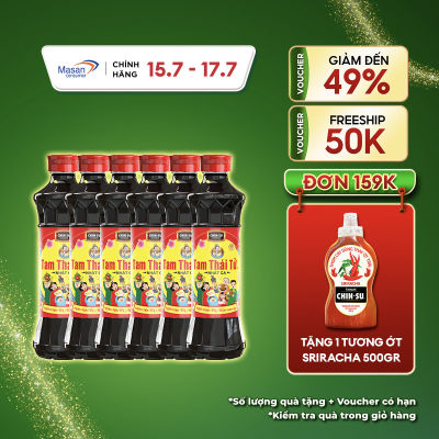 [15.7-17.7 Voucher 18% CHO ĐƠN TỪ 199k]Combo 6 Nước Tương Tam Thái Tử Nhất Ca 500ml