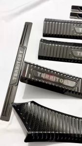 Ốp Bậc Cửa Nẹp Bước Chân Carbon Xe Ford Territory 2023-2022 Mẫu Vân Carbon Trong Ngoài Cao Cấp Sẵn Keo Dán 3M