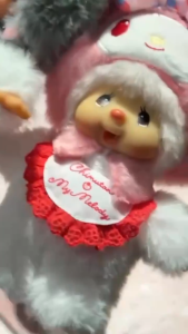 My Melody x Monchhichi plush 100% Authentic keychain Monchhichi Kuromi x Monchhichi Chimutan plush keychain