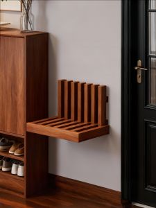 ZHUSHANXIA | Foldable Wall-mounted Shoe Bench Wooden