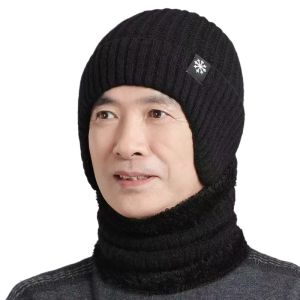 Premium Soft Thickened Knitted Wool Beanie Hat for Elderly Men Winter Warm Ear Protection Dad Grandpa Outdoor Daily Wear