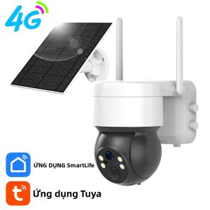 Camera IP Tuya SmartLife 4G 3MP IP65 Chống Nước Với Tính Năng Theo Dõi Con Người Tầm Nhìn Ban Đêm Đủ Màu Camera Quan Sát Năng Lượng Mặt Trời Giám Sát An Ninh Thông Minh