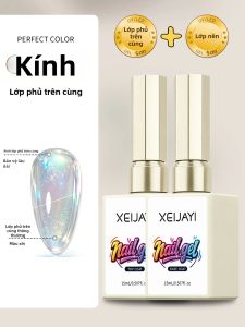 Bộ 2 Chai Sơn Phủ Bóng Kính 15ml Cho Sơn Gel Móng Tay Giữ Màu Lâu Lớp Nền Cao Su Trong Suốt Tương Thích Với Đèn LED/UV Độ Bóng Cao