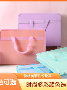 Thickened Waterproof Zipper Accordion Bag Portable Horizontal Style Storage Bag for  Papers Other Business Supplies