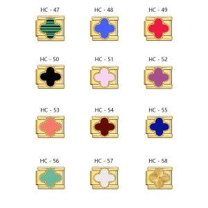 DIY Handmade Colorful Oil Drop Four Leaf Clover Module Bracelet Titanium Steel Jewelry Fashion Accessories Combination Bracelets