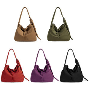 Nylon Drawstring Bag Slouchy Crossbody Bag Messenger Bag for Women Work Shopping Travel[Jocestyle Store]