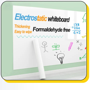 Electrostatic Adsorption Whiteboard Wall Stickers Seamless Sticker Children Graffiti Draw Self Adhesive Removable Do Not Hurt The Wallpaper for Teaching Home Drawing Board Writing Erasable