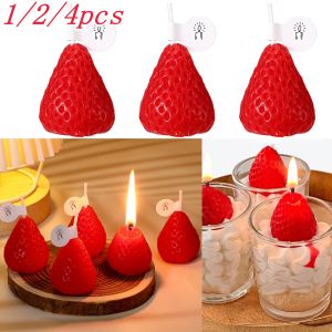 1/2/4/8Pcs Strawberry Shape Candle Aromatherapy Wax Scented Handmade Candle for Birthday Wedding Party Gift New Year Home Decor