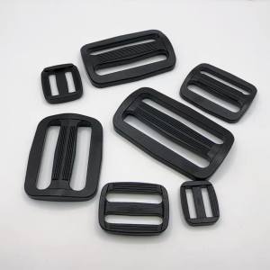 10 Pcs/Pack 15-50mm Webbing Plastic Curve Slider Tri-Glide Adjust Tri-ring Buckles Backpack Straps Black