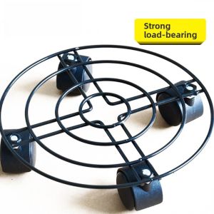 Flower Pot Tray Iron Universal Wheel Movable Shelves Gas Bottle Bonsai Base Pot round Rack with Wheels