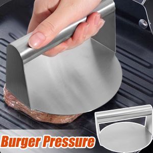 Stainless Steel Smash Burger Press Hamburger Patties Meat Masher Circular Meat Press Mold for Deli Meats Kitchen Accessories