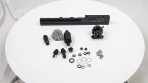 Nhôm Điều Chỉnh Áp Suất Nhiên Liệu Đồng Hồ Đo Nhiên Liệu Đường Sắt Bộ Acura Honda Integra Civic B16 B18 B20 Si LS GSR B-Series Đen