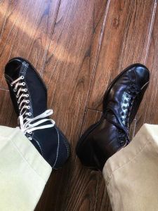 Retro High-Top Motorcycle Boots Mens Work Shoes Martin Boots Short Tube American Boxer Boot Riding Gear Leather Patchwork