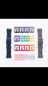 Khóa Đồng Hồ Silicon Nhiều Màu Sắc Cho Dây Đeo Swatch 16mm/19mm/20mm Nút Khóa Nhựa Phụ Kiện Dây Đeo Đồng Hồ