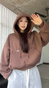 Áo Khoác Hoodie Form Boxy có tag kim loại basic vải nỉ bông dày dặn form rộng nam nữ khoác ngoài nhiều màu sắc
