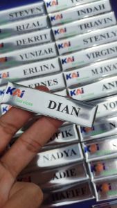 PAPAN NAMA SILVER MAGNET/NAMA DADA/NAME TAG/PIN/PAPAN NAMA RESIN STANLES