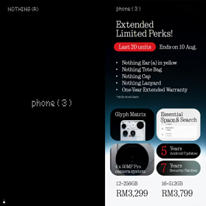 Nothing Phone (3) 5G Smartphone | 12GB RAM + 256GB ROM | Original Nothing Malaysia
