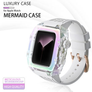 Luxury Richard RM Mod Kit for Apple Watch 45/44mm Mermaid Series Colorful Plating Case & Strap Kit for Apple Watch Series 8/7/SE/6/5/4（Not Watch）