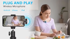 Lavalier Mini Wireless Microphone forSmartphone PC for Vlog Audio VideoRecording Game Teaching