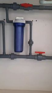 Bộ lọc nước thô đầu nguồn 1 cấp ren trong 21 cốc xanh và cốc trong