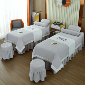 Luxurious Pure Color Cloud Silk Cotton Beauty Bedding Set Four-Piece Massage Hair Wash Salon Special High-End Beauty Bed Cover